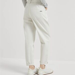🔥🔥🔥NWOT White Elastic Waist Straight Leg Casual Pants Size 28Excellent Condition